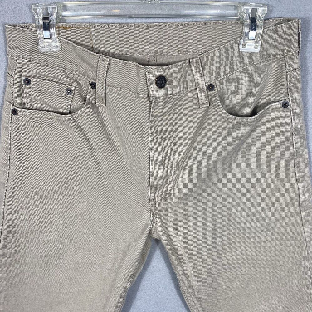 Levis 513 Jeans Mens 30x32 Slim Fit Straight Beige Khaki Denim Pants 06890-110 - Picture 3 of 13